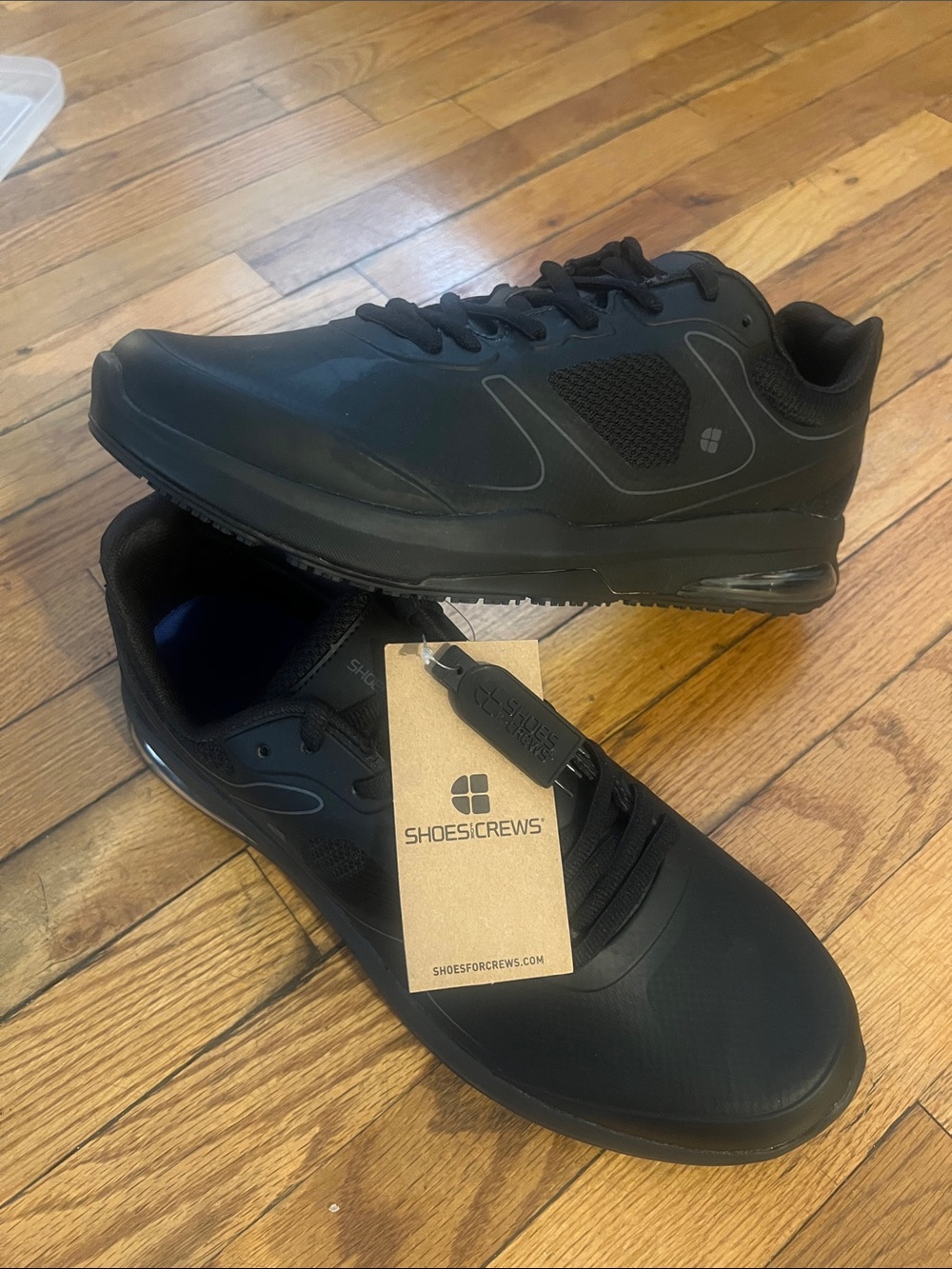 Work Shoes - Shoes For Crews Men's Black Slip-Resistant Athletic Sneakers